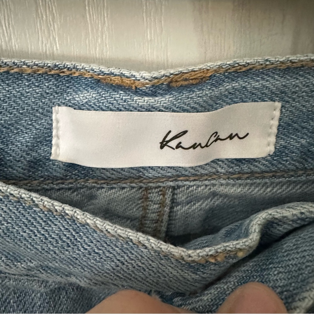 Kancan Tilda High Rise Distressed Button Fly Denim Shorts - Picture 7 of 10